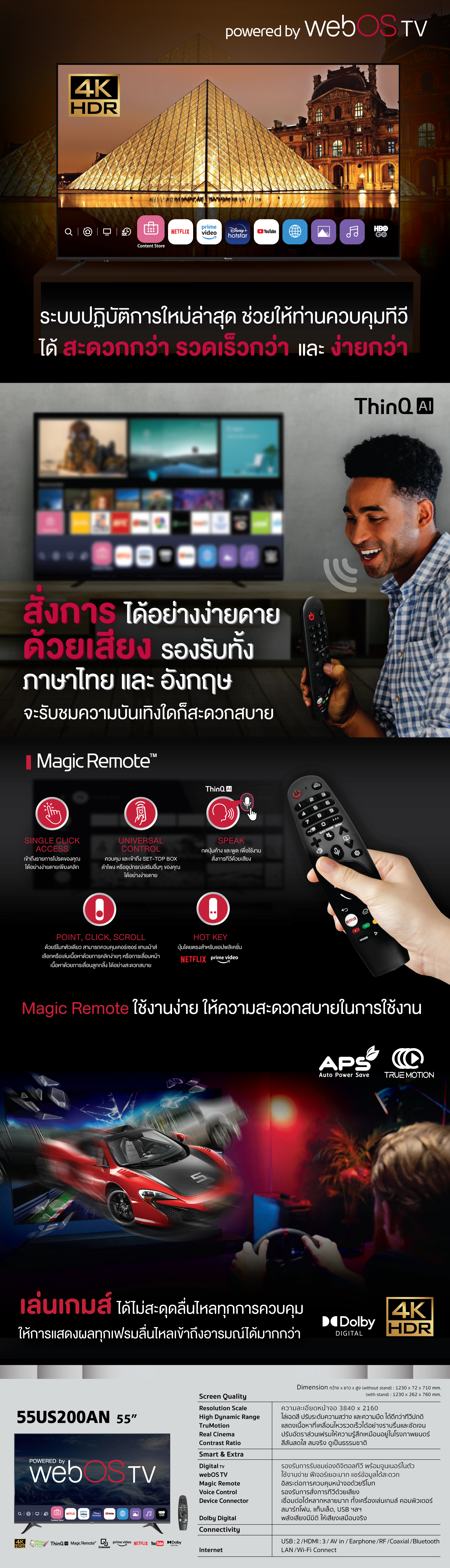 WebOS TV 55" model 55US200AN